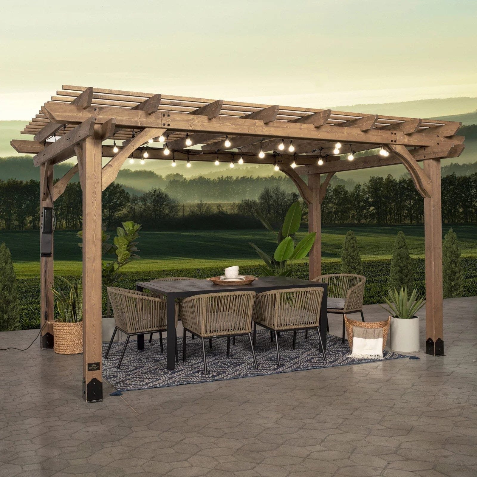 img-195.jpg 14×10 Fairhaven Pergola Rustic Finish - Image 1