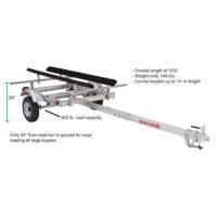 Malone EcoLight Single Kayak Trailer Package (1 Set Bunks) - Image 2