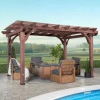 Somerville 14x10 pergola – walnut stain